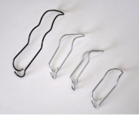 Set of metal clips on a white background
