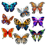 Collection of colorful butterflies on a white background
